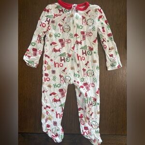 Little Me Bamboo Santa Christmas Footie Pjs